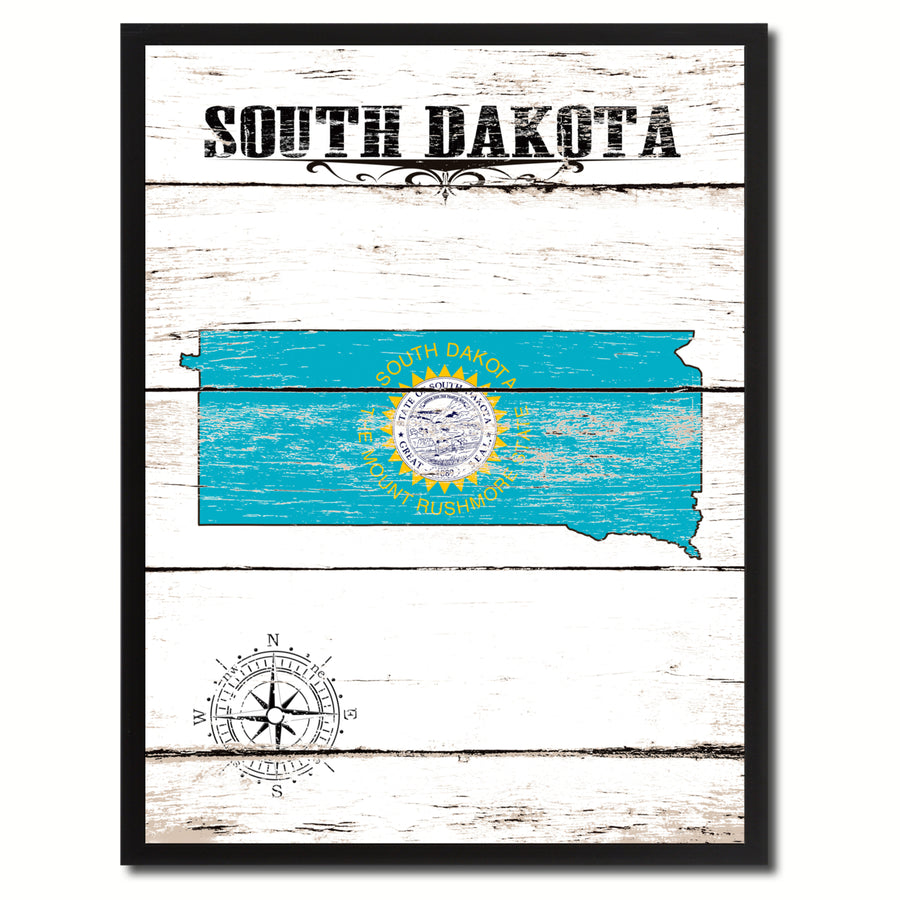 South Dakota State Flag Canvas Print with Picture Frame  Wall Art Gifts Image 1