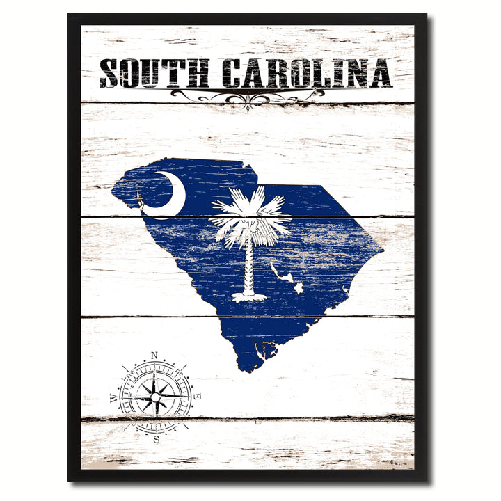 South Carolina State Flag Canvas Print with Picture Frame  Wall Art Gifts Image 1