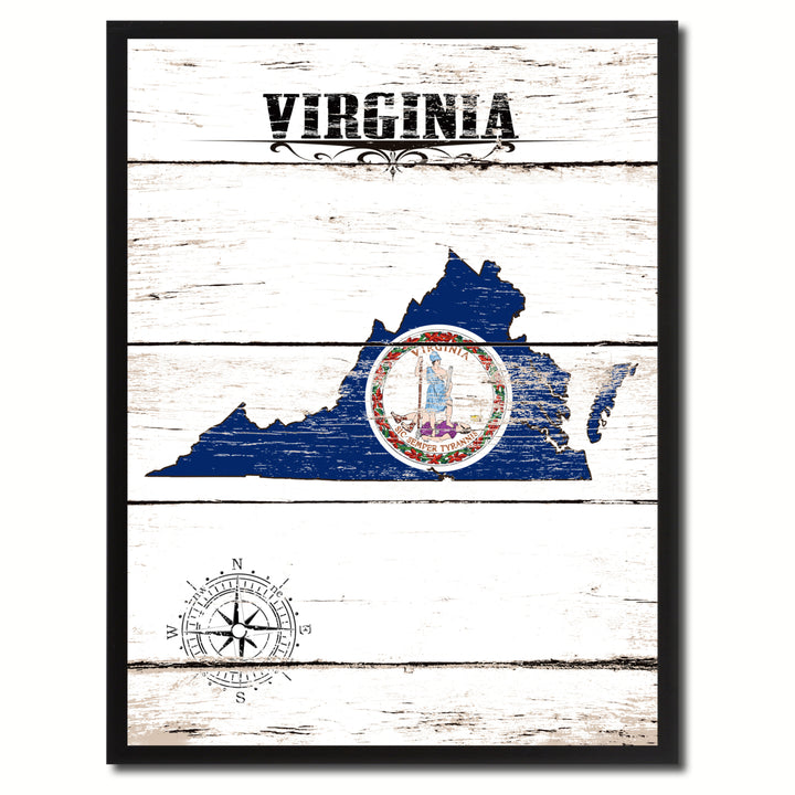 Virginia State Flag Canvas Print with Picture Frame  Wall Art Gifts Image 1