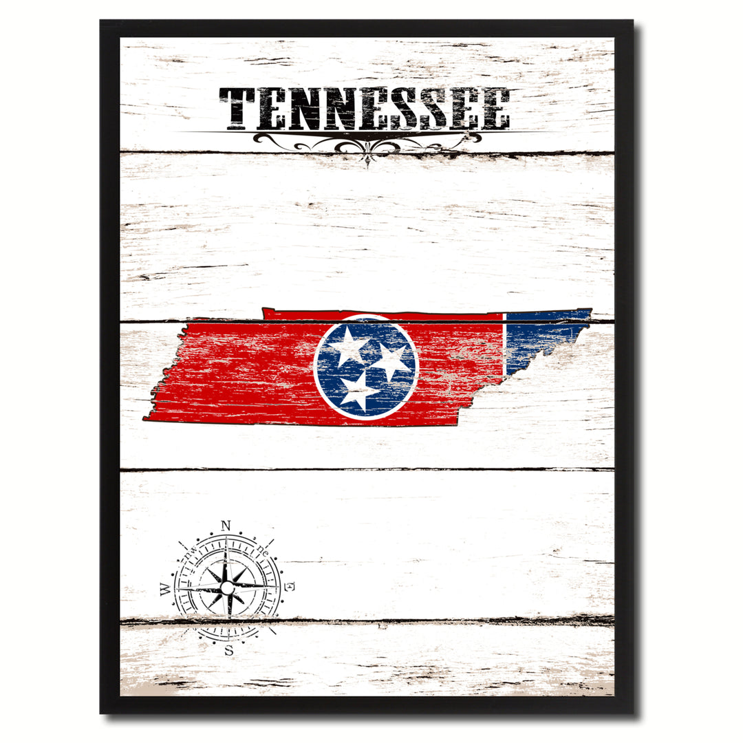 Tennessee State Flag Canvas Print with Picture Frame  Wall Art Gifts Image 1