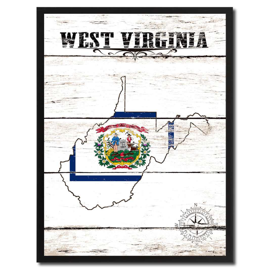 West Virginia State Flag Canvas Print with Picture Frame  Wall Art Gifts Image 1