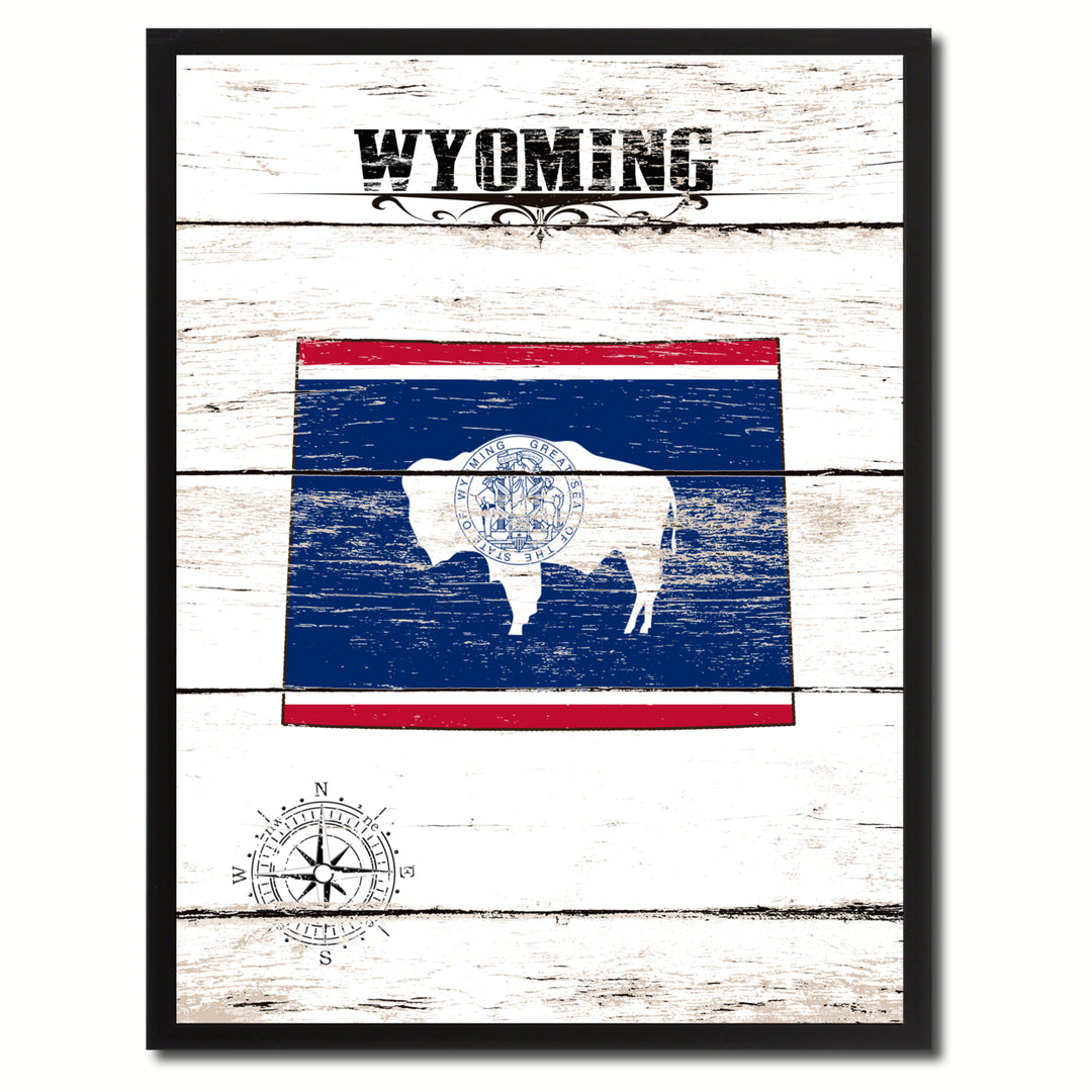 Wyoming State Flag Canvas Print with Picture Frame  Wall Art Gifts Image 1