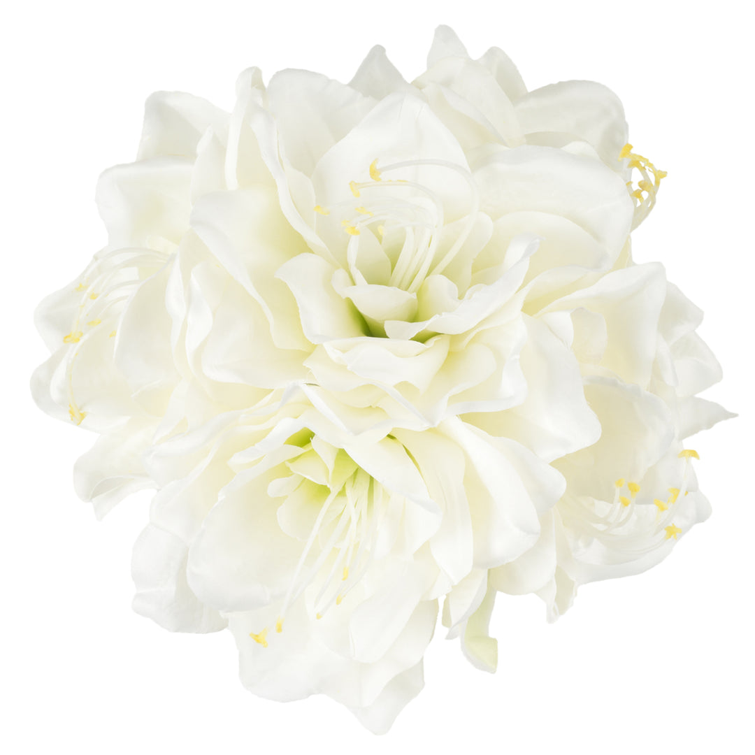 Pure Garden Lily Floral Arrangement with Glass Vase - Cream Image 4