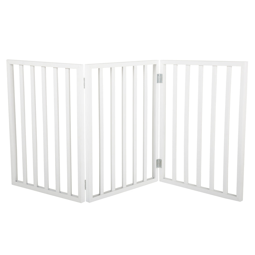 PETMAKER Freestanding Wooden Pet Gate White 54in Indoor Decorative Fence Image 2