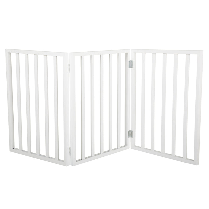 PETMAKER Freestanding Wooden Pet Gate White 54in Indoor Decorative Fence Image 2