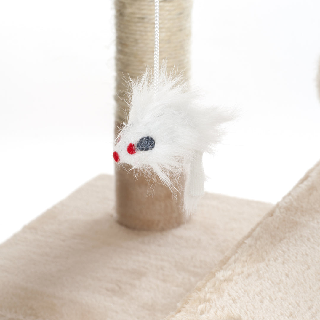 PETMAKER Skyscraper Cat Tree 5.5ft Beige 4 Sleeping Areas Sisal Rope 2 Toys Image 3