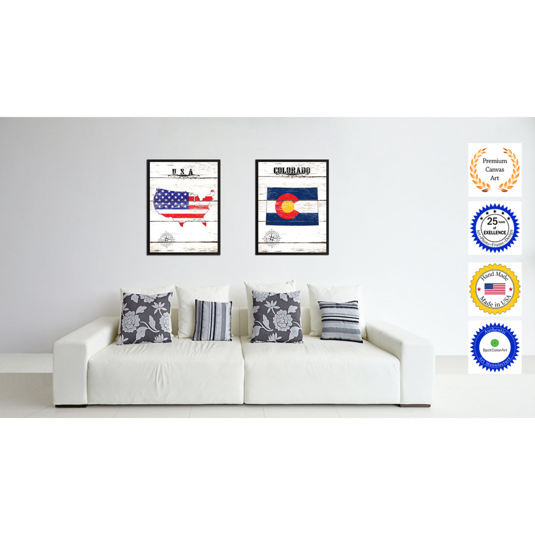 California State Flag Canvas Print with Picture Frame  Wall Art Gifts Image 2