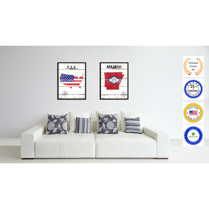 Delaware State Flag Canvas Print with Picture Frame  Wall Art Gifts Image 2
