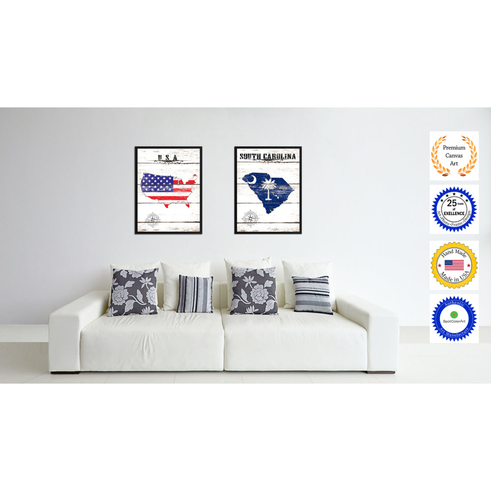 South Carolina State Flag Canvas Print with Picture Frame  Wall Art Gifts Image 2