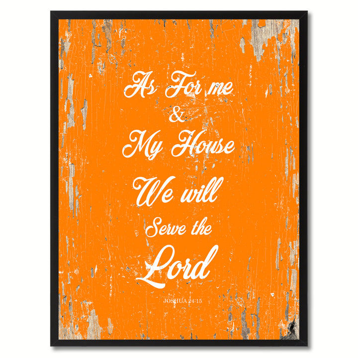 As For Me and My House We Will Serve The Lord - Joshua 24:15 Saying Canvas Print with Picture Frame  Wall Art Gifts Image 1