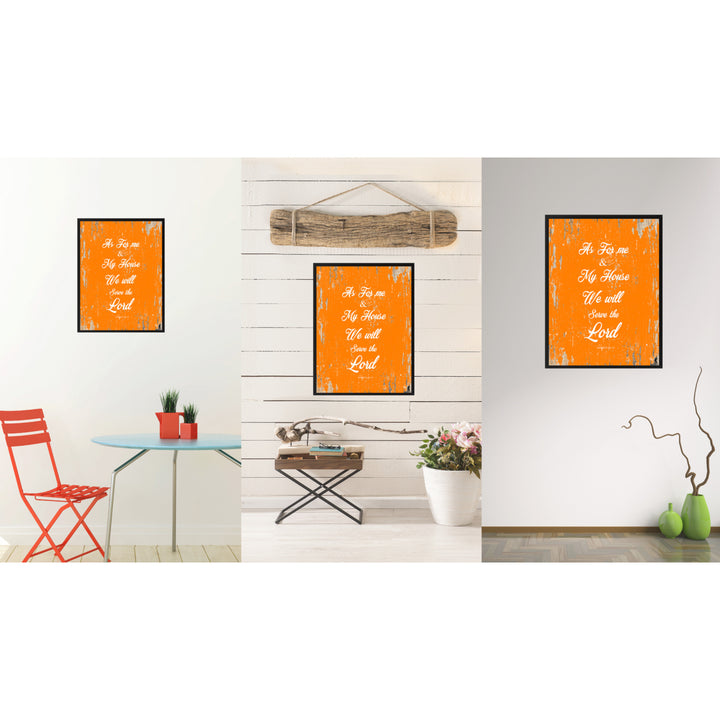 As For Me and My House We Will Serve The Lord - Joshua 24:15 Saying Canvas Print with Picture Frame  Wall Art Gifts Image 2