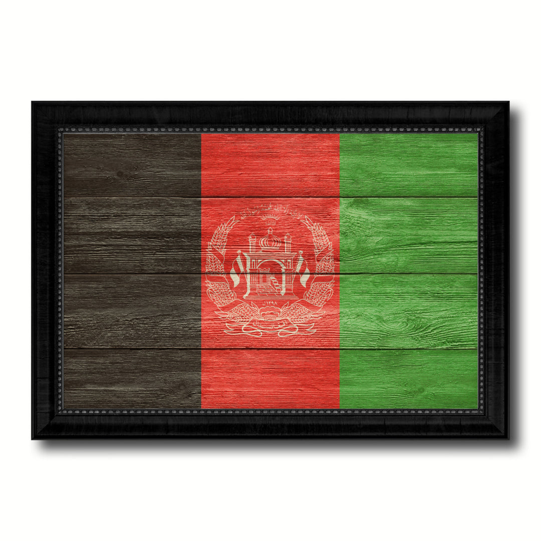 Afghanistan Country Flag Texture Canvas Print with Picture Frame  Wall Art Gift Ideas Image 1