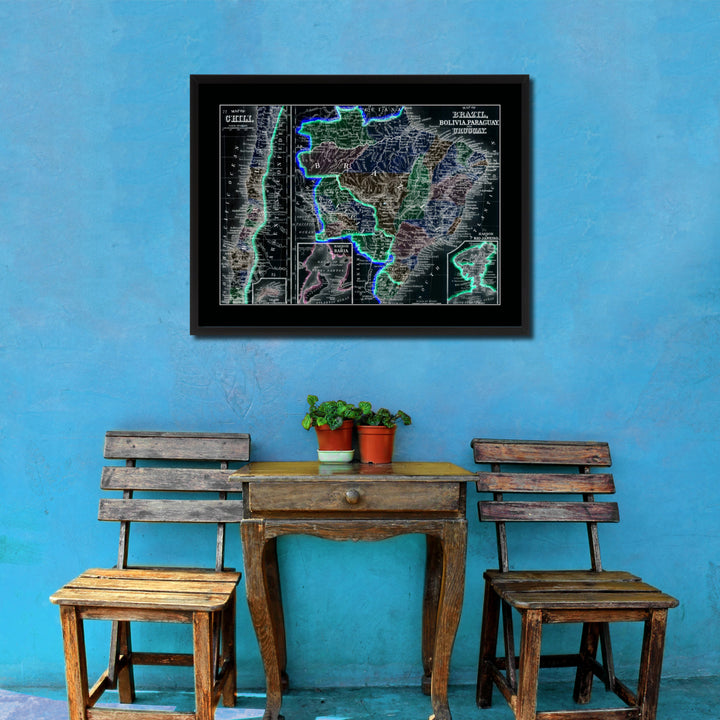 Afghanistan Persia Iraq Iran Vintage Vivid Color Map Canvas Print with Picture Frame  Wall Art Office Decoration Gift Image 2