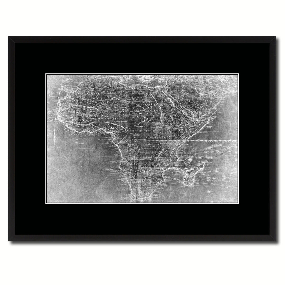 Africa Mapmaker Vintage Monochrome Map Canvas Print with Gifts Picture Frame  Wall Art Image 1