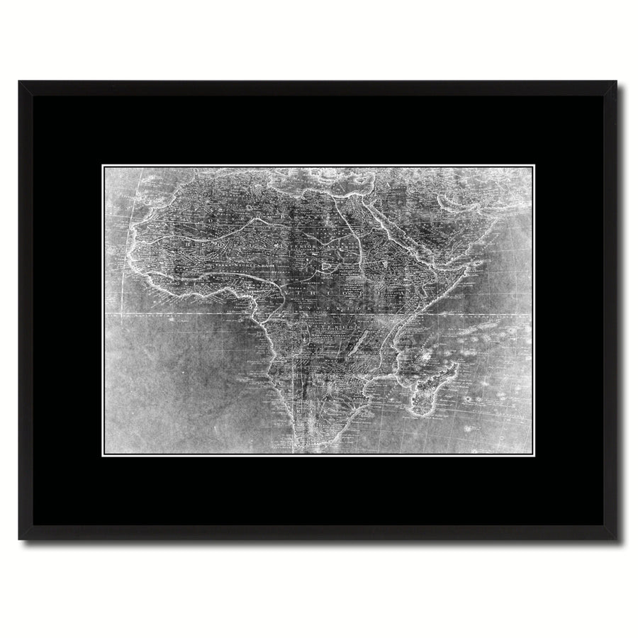 Africa Mapmaker Vintage Monochrome Map Canvas Print with Gifts Picture Frame  Wall Art Image 1