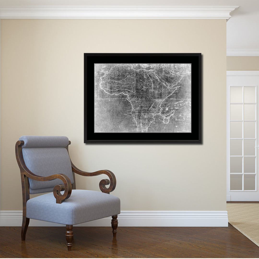 Africa Mapmaker Vintage Monochrome Map Canvas Print with Gifts Picture Frame  Wall Art Image 2