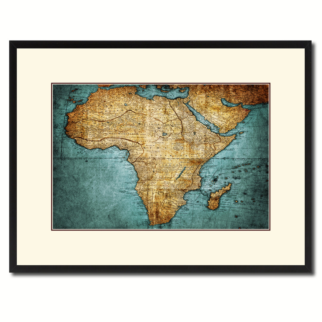 Africa Mapmaker Vintage Antique Map Wall Art  Gift Ideas Canvas Print Custom Picture Frame Image 1