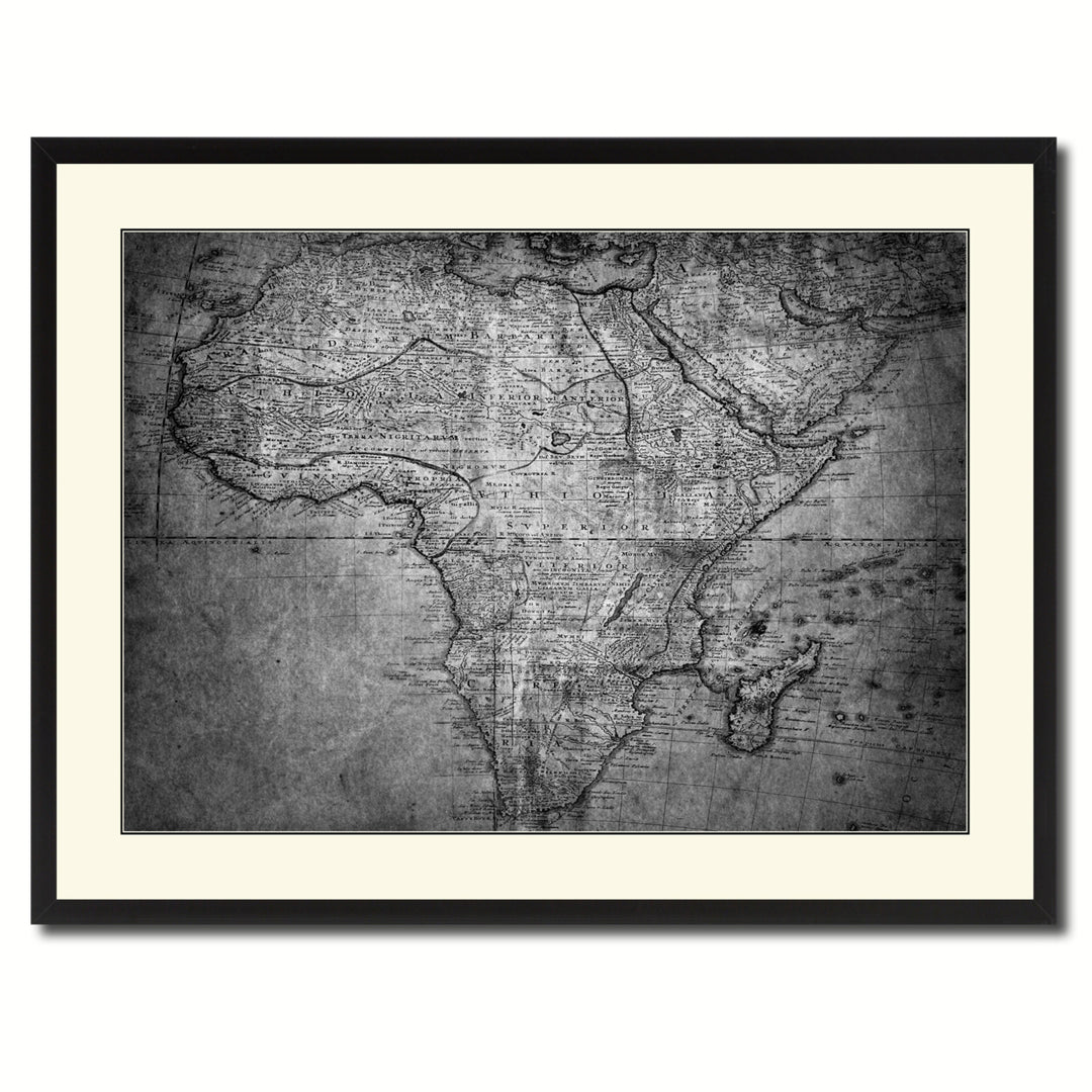 Africa Mapmaker Vintage BandW Map Canvas Print with Picture Frame  Wall Art Gift Ideas Image 3