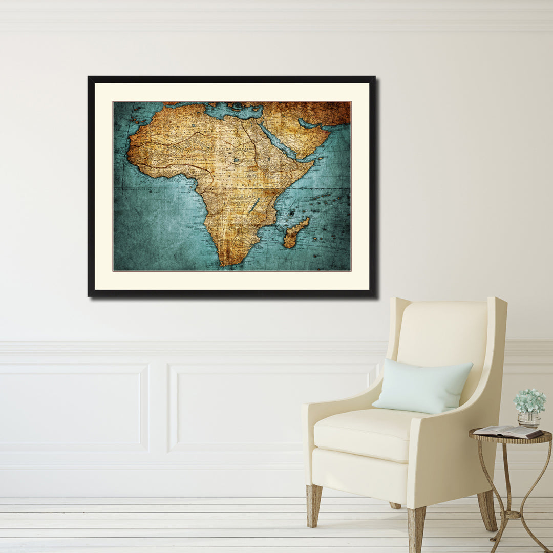 Africa Mapmaker Vintage Antique Map Wall Art  Gift Ideas Canvas Print Custom Picture Frame Image 4