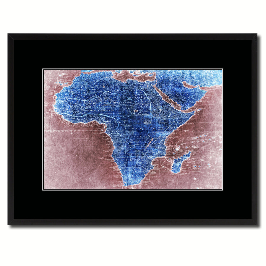 Africa Mapmaker Vintage Vivid Color Map Canvas Print with Picture Frame  Wall Art Office Decoration Gift Ideas Image 1