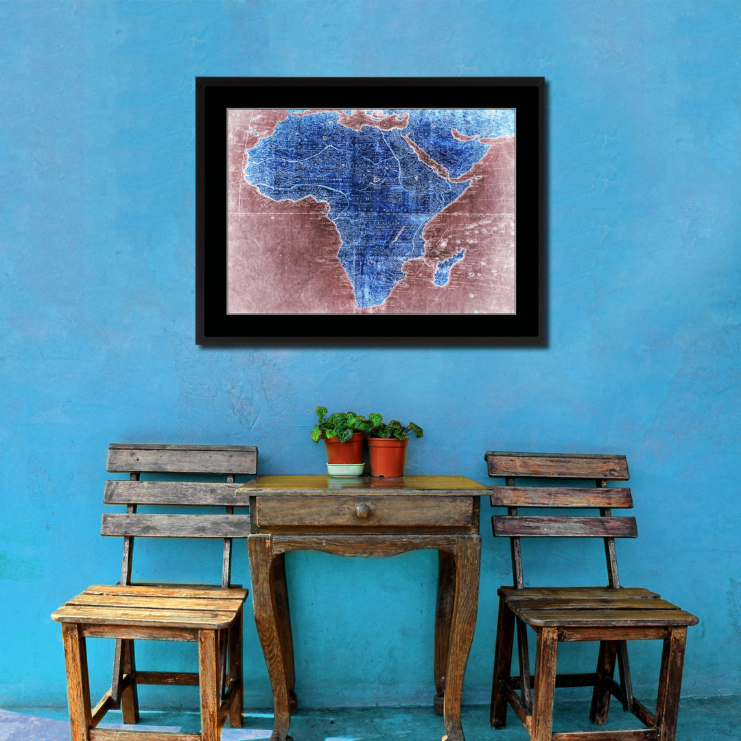 Africa Mapmaker Vintage Vivid Color Map Canvas Print with Picture Frame  Wall Art Office Decoration Gift Ideas Image 2