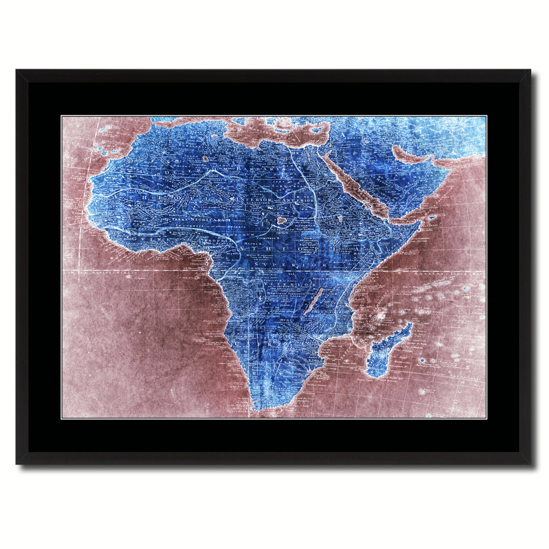 Africa Mapmaker Vintage Vivid Color Map Canvas Print with Picture Frame  Wall Art Office Decoration Gift Ideas Image 3