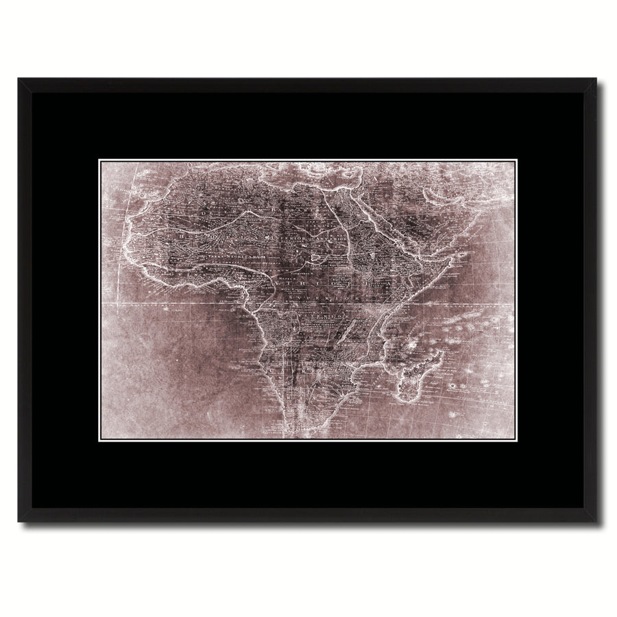 Africa Mapmaker Vintage Vivid Sepia Map Canvas Print with Picture Frame  Wall Art Decoration Gifts Image 1