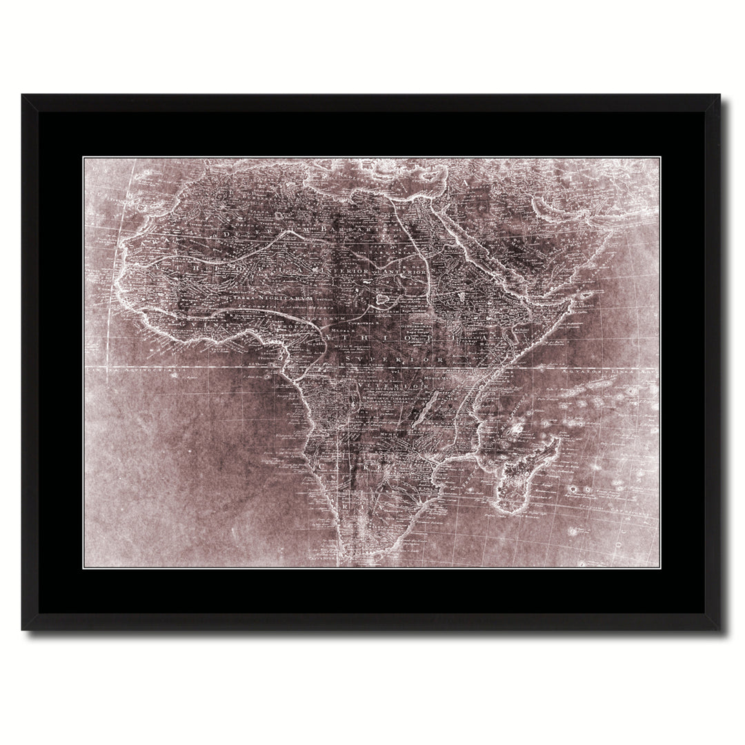 Africa Mapmaker Vintage Vivid Sepia Map Canvas Print with Picture Frame  Wall Art Decoration Gifts Image 3