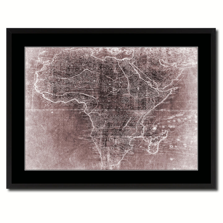 Africa Mapmaker Vintage Vivid Sepia Map Canvas Print with Picture Frame  Wall Art Decoration Gifts Image 3