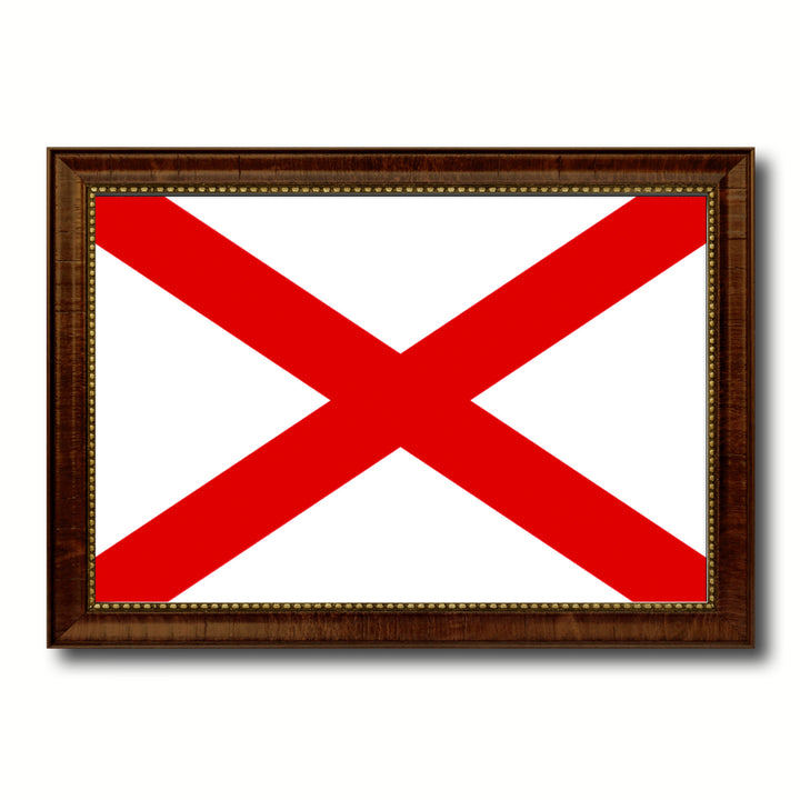 Alabama State Flag Canvas Print with Picture Frame Gift Ideas  Wall Art Decoration Image 1