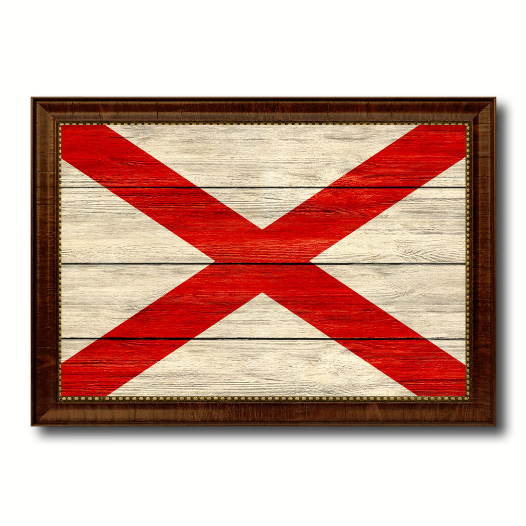 Alabama Texture Flag Canvas Print with Picture Frame Gift Ideas  Wall Art Decoration Image 1