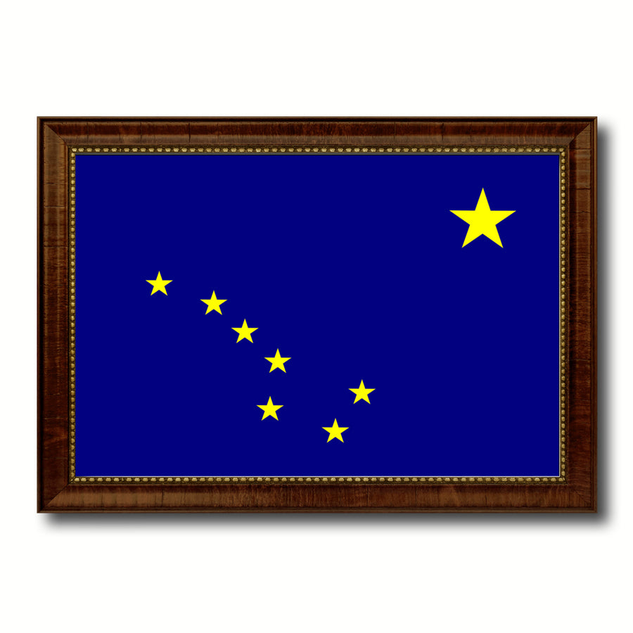 Alaska State Flag Canvas Print with Picture Frame Gift Ideas  Wall Art Decoration Image 1