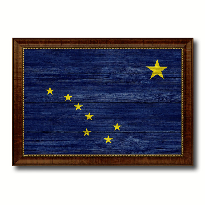 Alaska Texture Flag Canvas Print with Picture Frame Gift Ideas  Wall Art Decoration Image 1