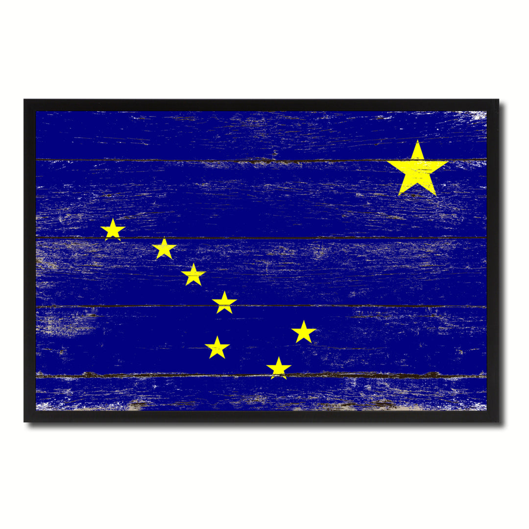 Alaska Flag Canvas Print with Picture Frame Gift Ideas  Wall Art Decoration Image 1