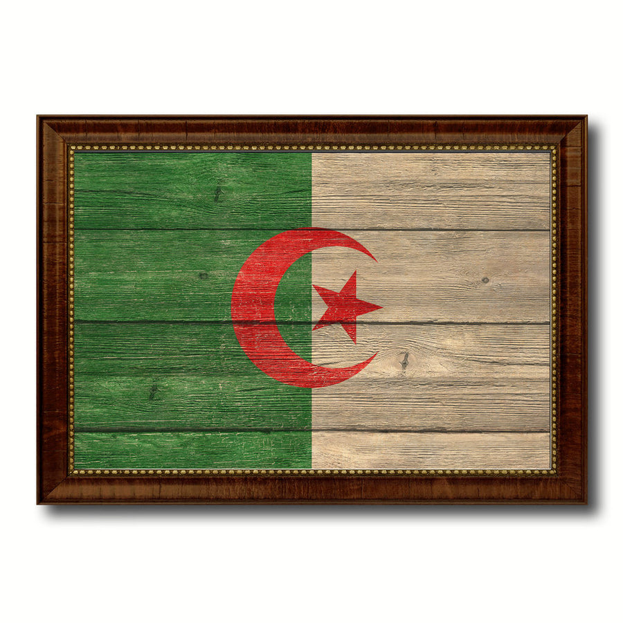 Algeria Country Flag Texture Canvas Print with Custom Picture Frame  Wall Decoration Art Image 1