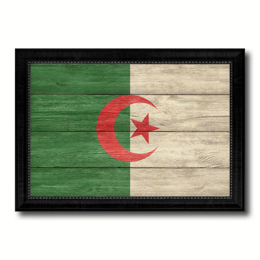Algeria Country Flag Texture Canvas Print with Picture Frame  Wall Art Gift Ideas Image 1