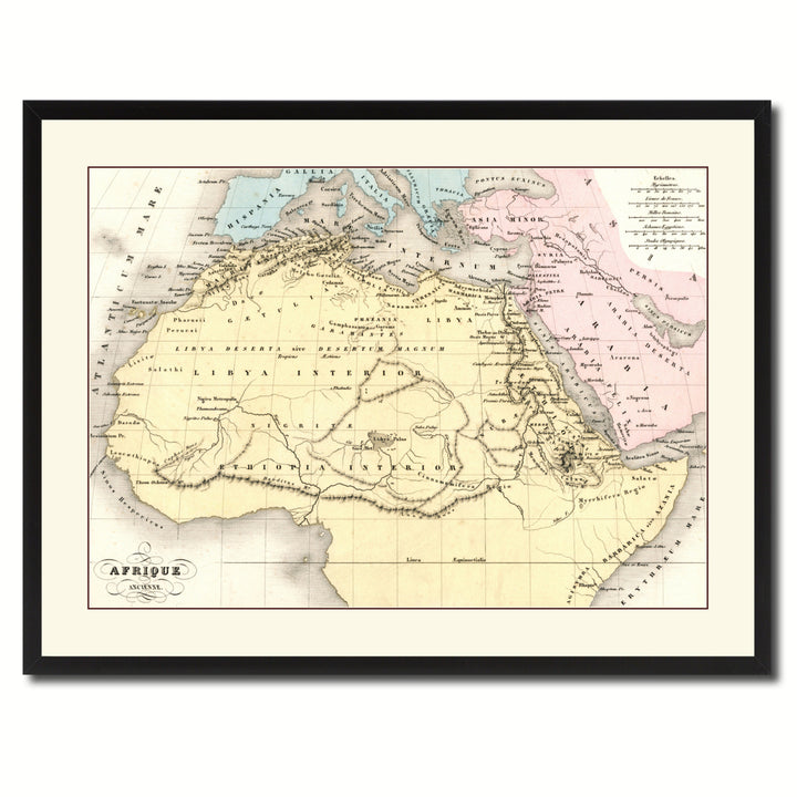 Ancient Africa Vintage Antique Map Wall Art  Gift Ideas Canvas Print Custom Picture Frame Image 3