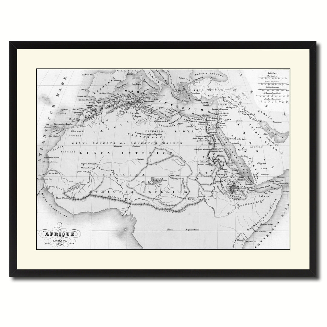 Ancient Africa Vintage BandW Map Canvas Print with Picture Frame  Wall Art Gift Ideas Image 3