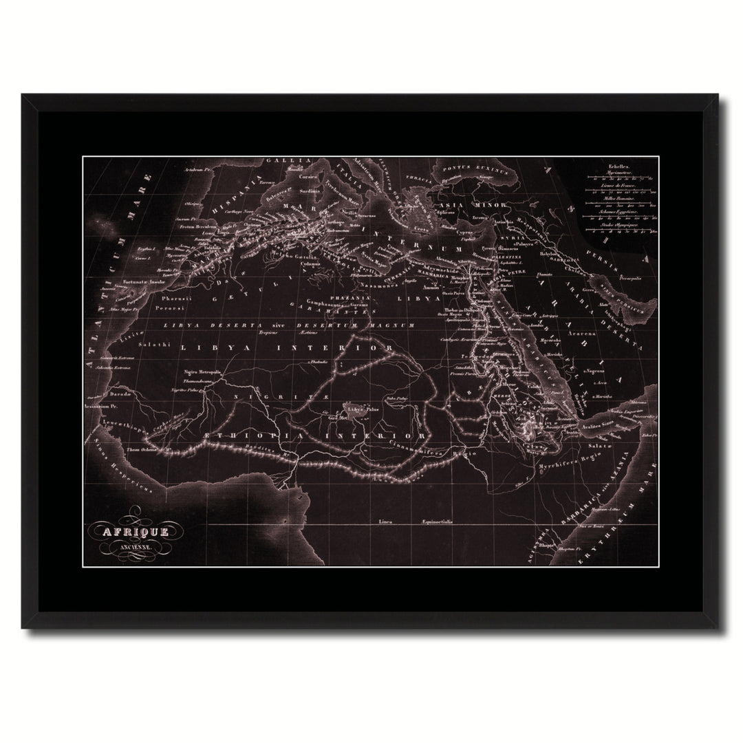 Ancient Africa Vintage Vivid Sepia Map Canvas Print with Picture Frame  Wall Art Decoration Gifts Image 3