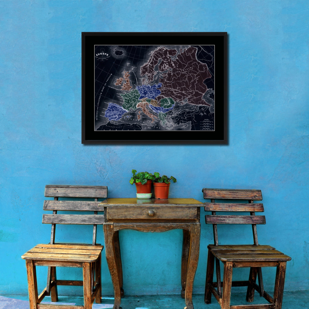 Ancient Europe Vintage Vivid Color Map Canvas Print with Picture Frame  Wall Art Office Decoration Gift Ideas Image 2