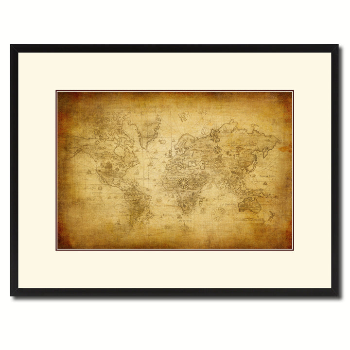 Ancient World Vintage Antique Map Wall Art  Gift Ideas Canvas Print Custom Picture Frame Image 1