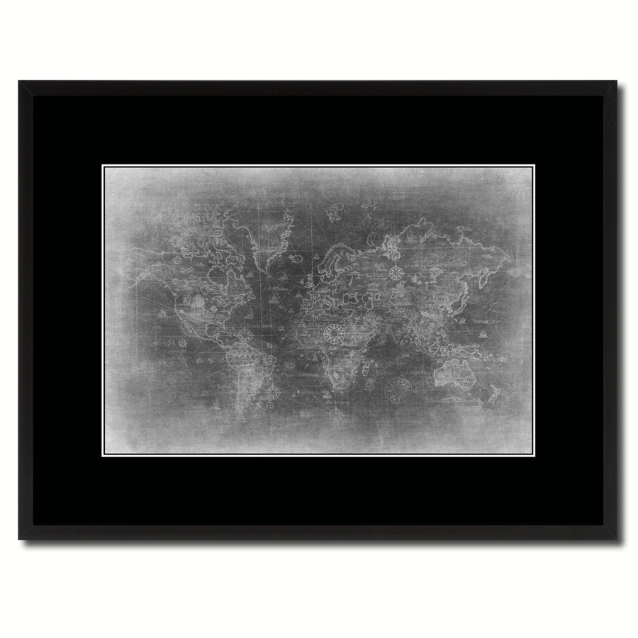 Ancient World Vintage Monochrome Map Canvas Print with Gifts Picture Frame  Wall Art Image 1