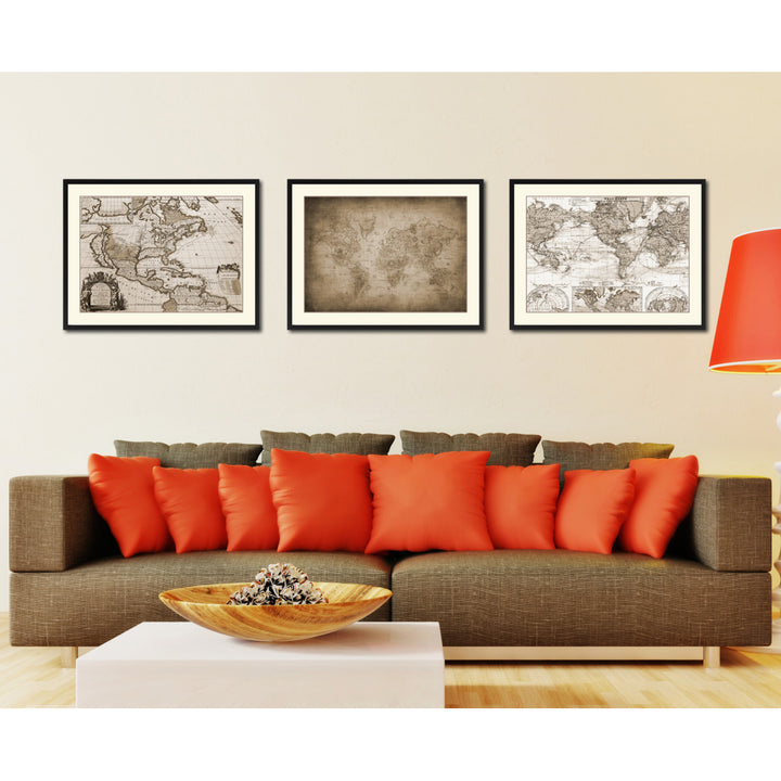 Ancient World Vintage Sepia Map Canvas Print with Picture Frame Gifts  Wall Art Decoration Image 4