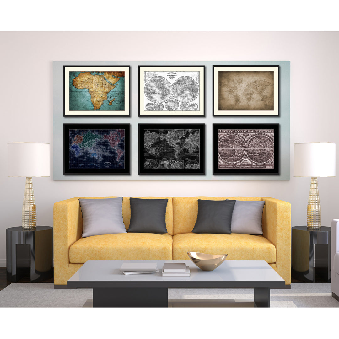 Ancient World Vintage Sepia Map Canvas Print with Picture Frame Gifts  Wall Art Decoration Image 5