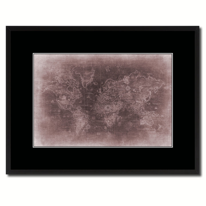 Ancient World Vintage Vivid Sepia Map Canvas Print with Picture Frame  Wall Art Decoration Gifts Image 1