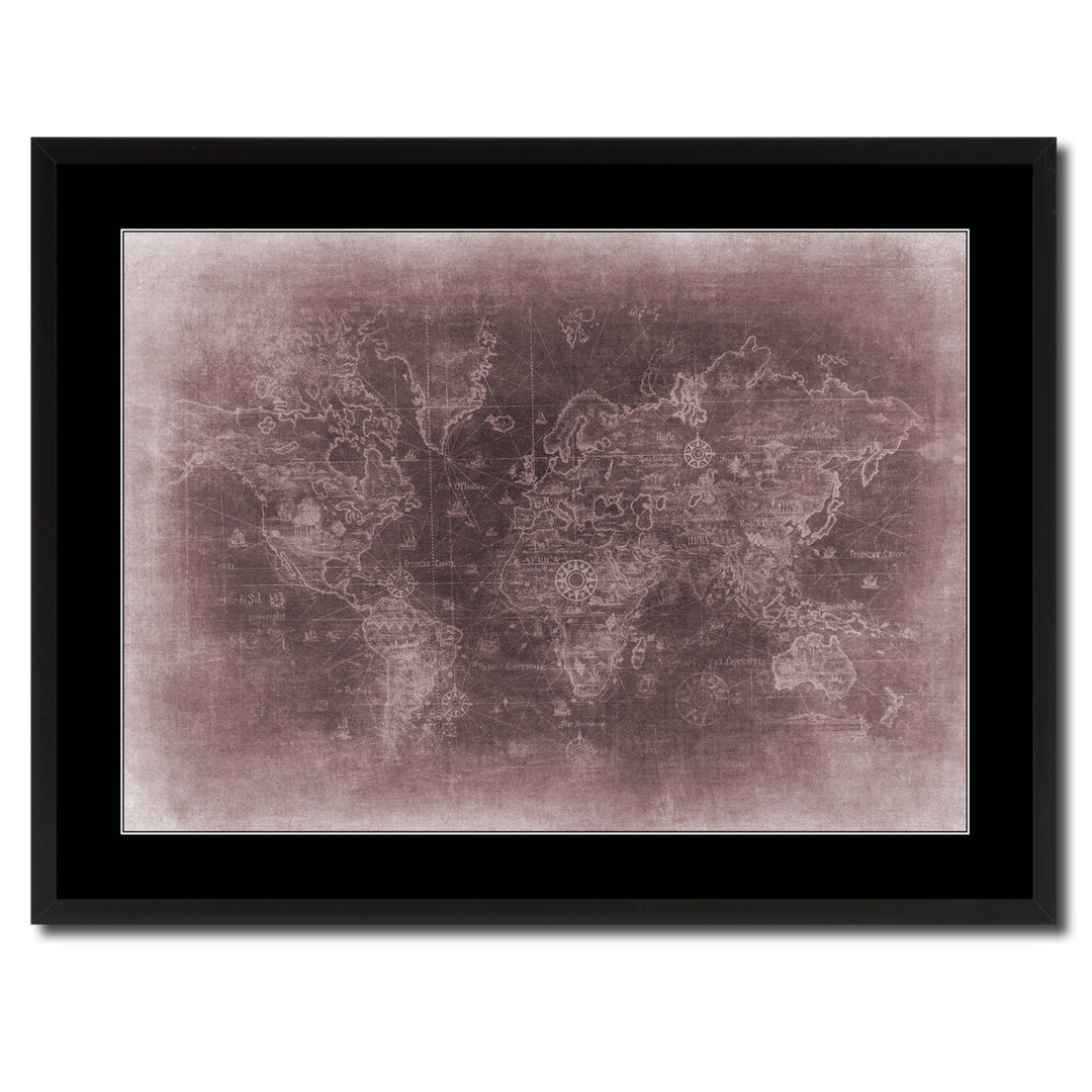 Ancient World Vintage Vivid Sepia Map Canvas Print with Picture Frame  Wall Art Decoration Gifts Image 3