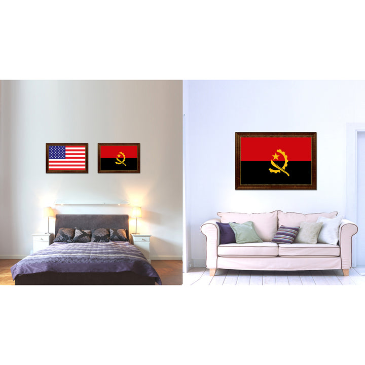 Angola Country Flag Canvas Print with Picture Frame  Gifts Wall Image 2
