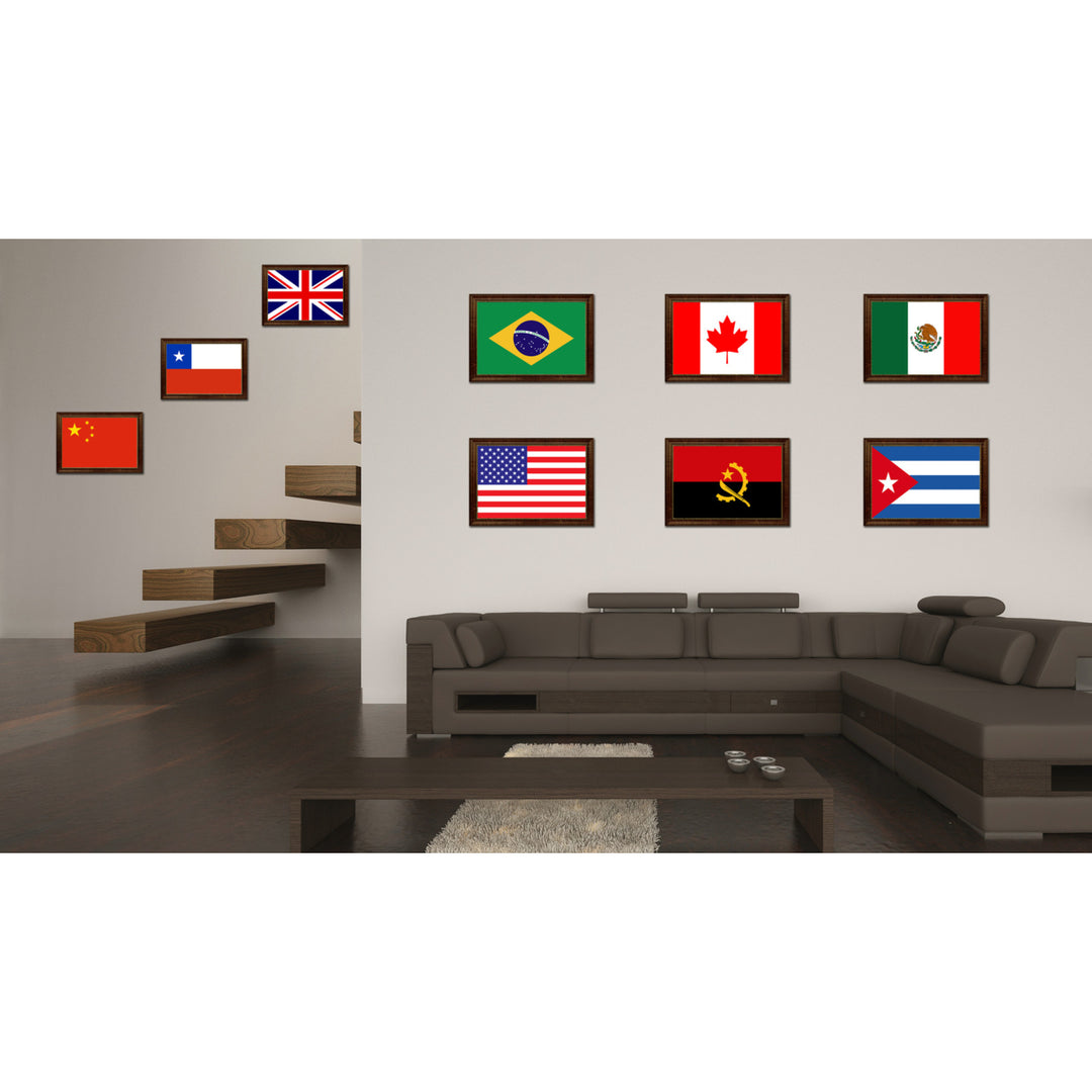 Angola Country Flag Canvas Print with Picture Frame  Gifts Wall Image 3