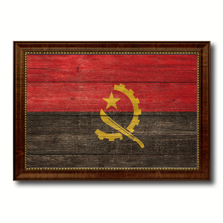 Angola Country Flag Texture Canvas Print with Custom Frame  Gift Ideas Wall Decoration Image 1