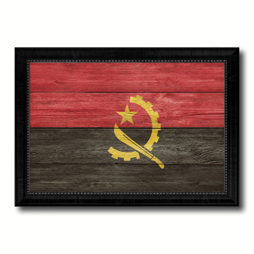 Angola Country Flag Texture Canvas Print with Picture Frame  Wall Art Gift Ideas Image 1